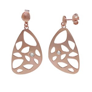 Rose gold Plated Sterling Silver Earrings w/cut-out shapes
